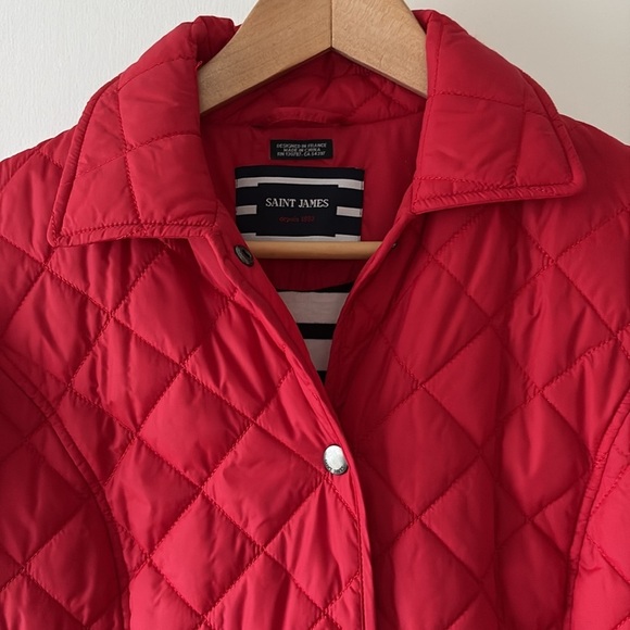 Saint James Quilted Red Jacket 4 - Picture 3 of 14